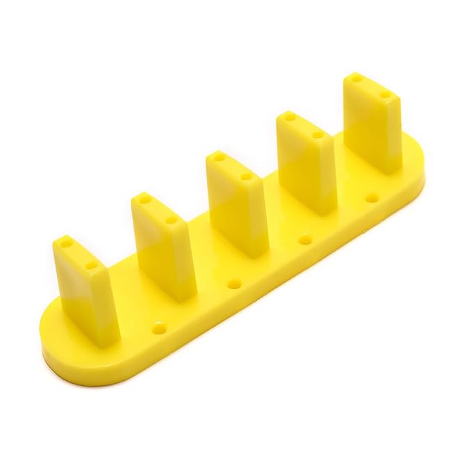 3pcs False Nail Art Tips Practice Display Stand Tool with 10 pcs False Nail Tips for Gel Nail Polish DIY Nail Training Tools (Yellow)