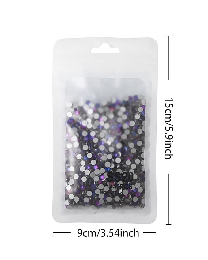 Flatback Glass Rhinestones,Bedazzler Gems 1440pcs Non Hotfix Crystal Rhinestones for Nail Charms Crafts Clothes Tumblers,Purple Velvet,SS20