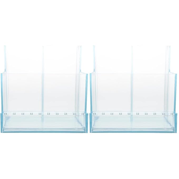 Beaupretty Nail Drill Bits 2pcs Nail Drill Bit Holder Box Professional Nail Art Polishing Grinding Drill Bit Holder Display Storage Box Bit Case Organizer for Nails Blue Makeup Brush Holder