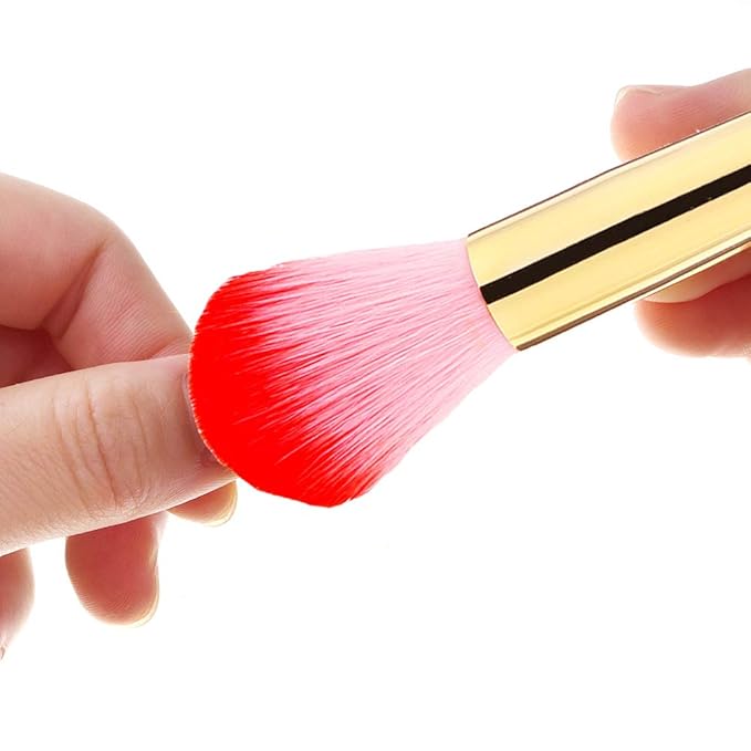 SILPECWEE 1Pc Double Head Acrylic Nail Art Brush Nail Gradient Shading Pen Nail Dust Remover Powder Cleaner Brushes Manicure Design Tool
