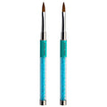 Nail Brushes Art Pen 2PCS, Gel Polish Painting Tools with Nail Extension Gel Builder, Salon at Home DIY Manicure (Green-Hair#12)