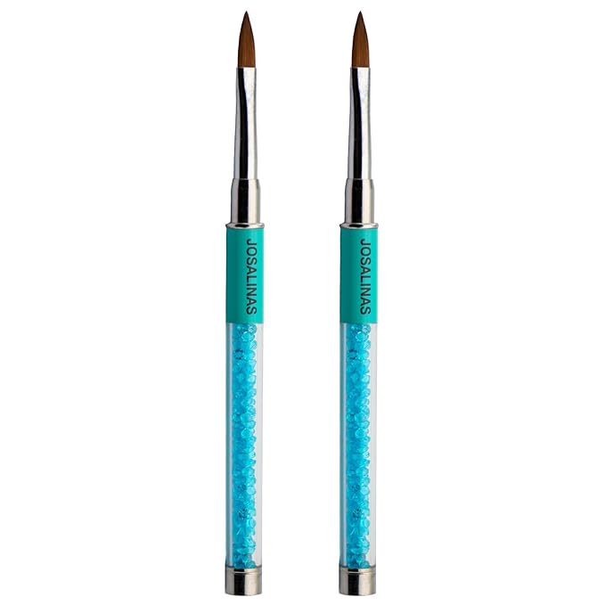 Nail Brushes Art Pen 2PCS, Gel Polish Painting Tools with Nail Extension Gel Builder, Salon at Home DIY Manicure (Green-Hair#12)