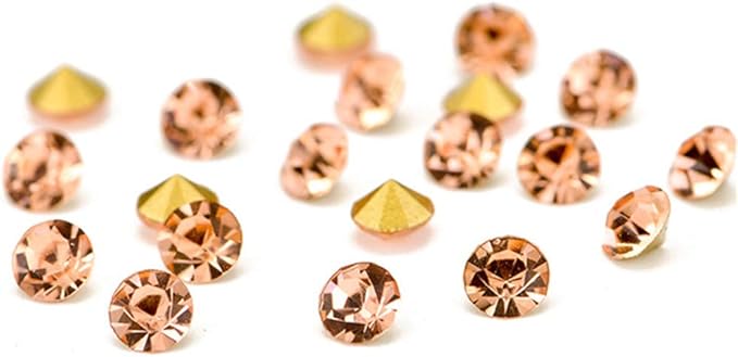 1440pcs Rhinestones Round Point Back Crystal Gem Glass Diamante Rhinestones Nail Art Decoration Jewelry Finding Beads Craft Gems (Champagne, 3mm)