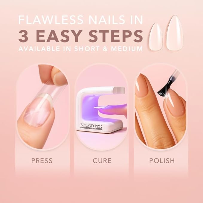Kiara Sky Gelly Tips Starter Kit | Includes Prep, Primer, Builder, Top Coat, Tips | Square Medium