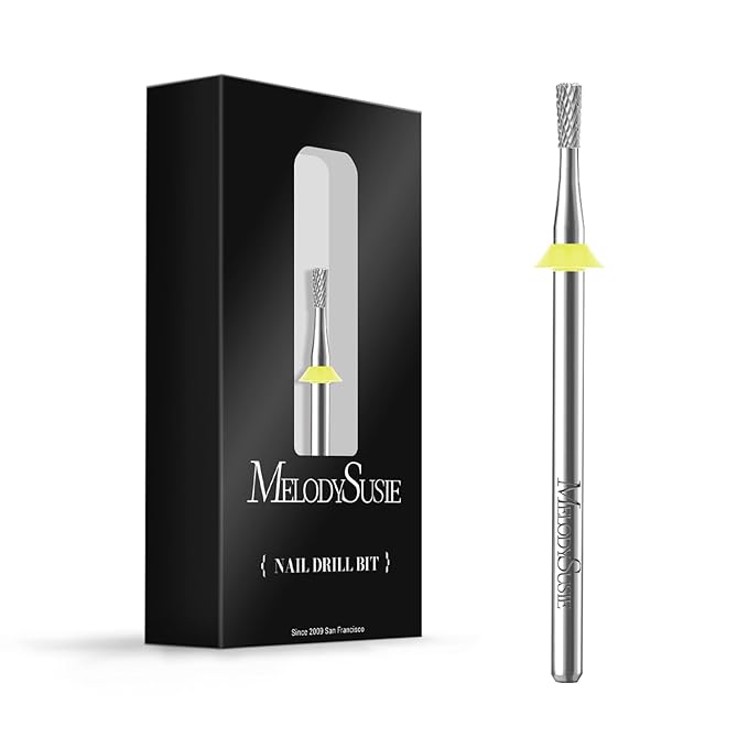 MelodySusie 2.3mm Inverted Tapered R Cut Nail Drill Bit, Professional Safety Carbide Under Nail Cleaner for Cuticle Dead Skin Nail Prepare, Manicure Nail Salon Supply, XF, Silver