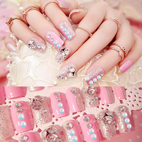 AD Beads 4300 Pieces Flat Back Nail Art Rhinestones Round Beads 6 Sizes (2-6.5mm) with Storage Organizer Box,Rhinestones Picking Pen for Nail Art Phone Decorations Crafts DIY (Opal White)