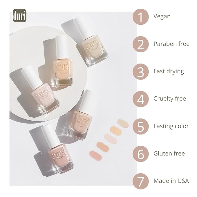 duri Nail Polish, 309 Iced Roses, French Manicure, Semi-Sheer Coverage, Glossy Finish, Quick Drying, Lasting, 0.45 Fl Oz