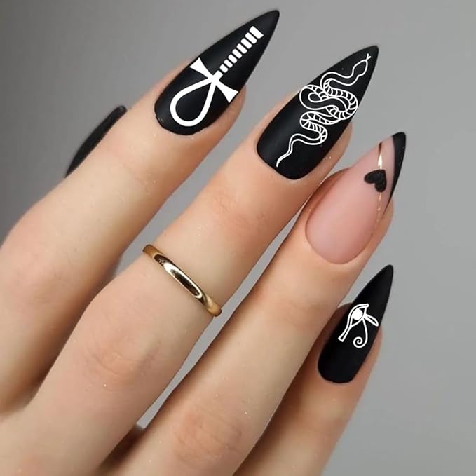PH PandaHall 2pcs Egyptian Elements Nail Stamping Plates Cats Snakes Nails Art Stencils Pharaoh Manicure Art Templates Mysterious Style Nail Image Plates for Women Manicures Salon Design DIY Supplies