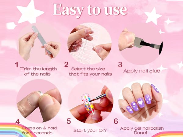 360Pcs Kid Nail Tips,Soft Gel Nail Tips Pre-Shaped Press On Nails For Kids,Clear Acrylic Half Matte Full Cover Fake Nail For Kids DIY Extension & Salon Use12 Sizes For 8-12 Years