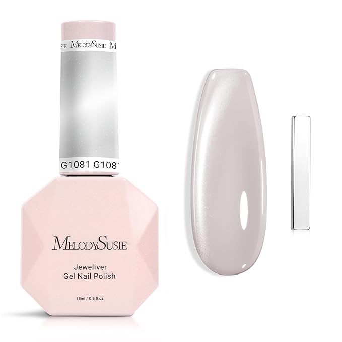MelodySusie Jeweliver Cat Eye Gel Nail Polish, Bright Silver Glitter Holographic Magnetic Nail Polish with Magnet, 0.5 Fl Oz, UV Gel for Nail Art Manicure Salon DIY at Home G1081