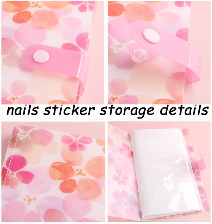 120 Shots Nail Art Stickers Storage Book Flowers Nail Decals Collecting Album Sticker Nail Tech Organizers and Storage Holder Binder Book for Nail Sticker Display