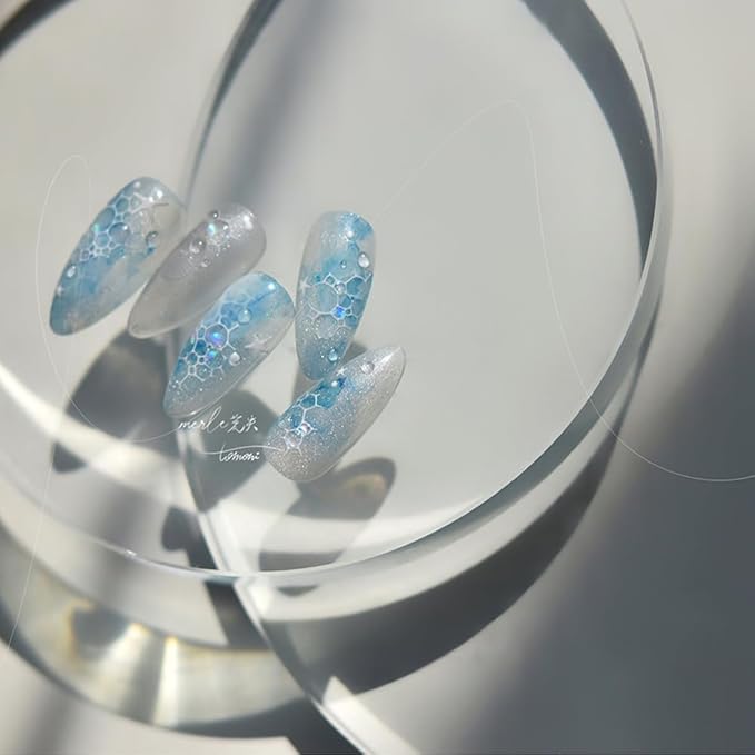 Nail Art Sticker Summer Ripple Nail Decals Reticular Water Wave Ocean Manicure for Women Girls (Water Ripple)