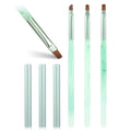 3PCS Nail Clean Up Brushes for OPI Nail Polish Remover, Brushes for Cleaning Polish Mistakes on the Cuticles, Acetone Resistant Nail Brush for Nail Art and Designs（Jade Green ）