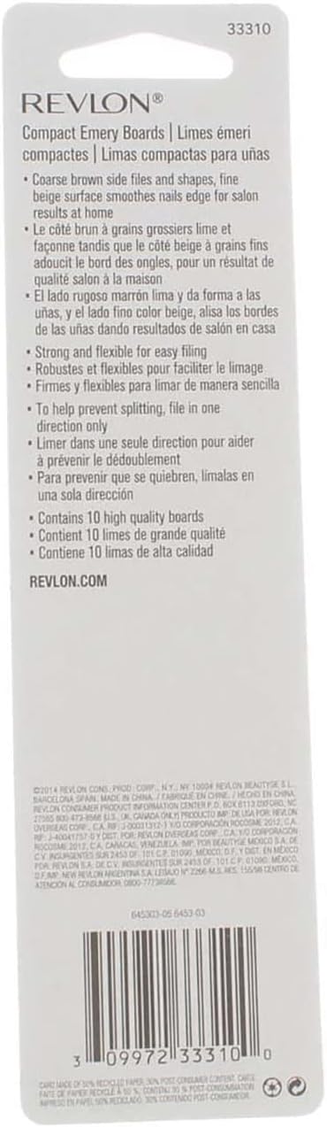 Revlon Compact Emery Board 10 ea (Pack of 6)