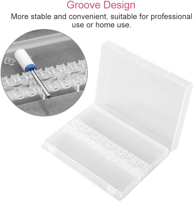 TOPINCN Nail Drill Bit Holder Stand, 14 Holes Display Organizer Case for Manicure Tools, Home and Salon Use