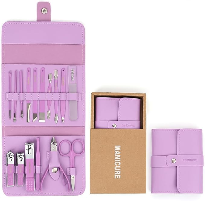 Nail Clipper Set, Manicure and Pedicure kit, Nail Care kit, Finger Nail Clippers Adult, Mens Grooming kit, Nail Care Kit for Men, Nail Grooming kit, Travel Nail Kit, Professional Manicure
