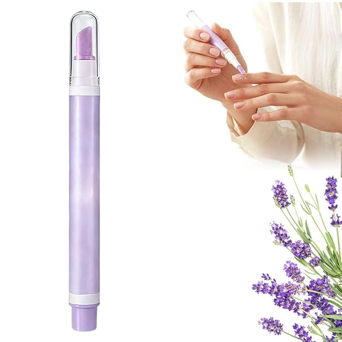 2-in-1 Cuticle Oil Pusher Pen, 2026 New Ceramic Cuticle Remover, Portable Nail Oil Pen for manicure, Moisturizing Nail Strengthener for nail salon, Gentle Hangnail Remover for women (Lavender scent)