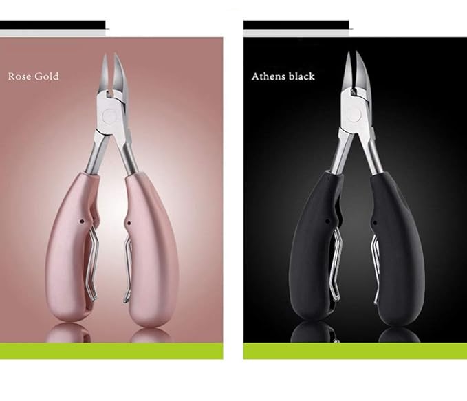 Nail Clippers for Ingrown/Thick Toenail Surgical Grade Stainless Steel Sharp Blades with Soft Ergonomic Handles for Easy Grip Best Nail Clipper & Pedicure Tool (Rose Gold)