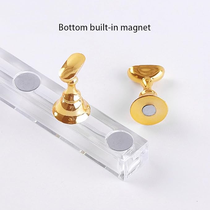 Nail Stand,Magnetic Nail Tip Holder,Fingernail Display Board Practice Board Long Strip Nail Piece Holder Nail Manicure Tool Home Salon Use False Nail Stand