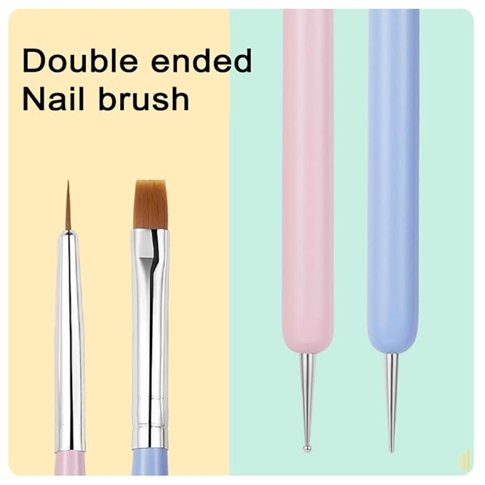 Nail Art Brushes 6Pcs - Painting, Liner, Dotting Pens for Salon