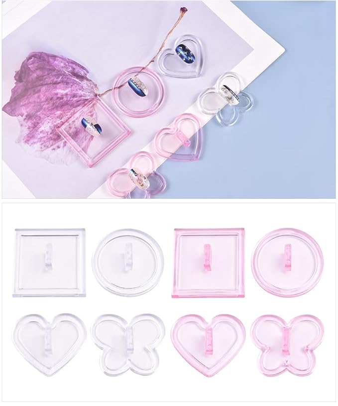 4pcs Nail Practice Stand Nail Support for Nails Display Fake Nail Holder Painting Nail Designs for Beginner Practice Nail Art, Home DIY and Nail Art Salon Use (Clear)