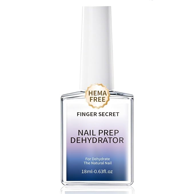 Nail Dehydrator | Nail Prep Professional Acid-Free Formula - Fast-Drying Bonder & Primer Base Coat for UV Gel Polish, Acrylic Nails & Natural Nails - Long-Lasting Manicure Adhesion Solution, 0.6 oz