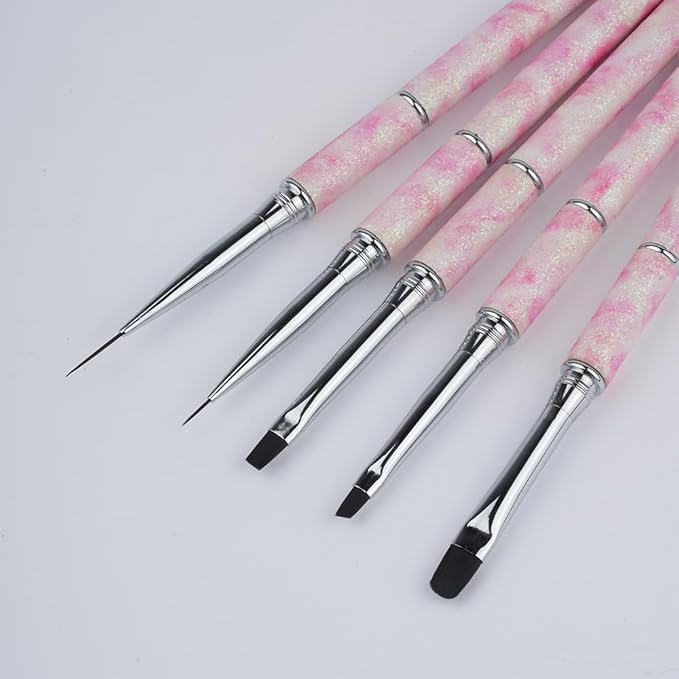Nail Art Brushes Set Nail Art Design Pen Painting Tools with Nail Extension Gel Brush,Nail Polish Brush, Builder Nail Gel Brush, Nail Art Liner Brush for Salon Gift for Girls Women (Flower)