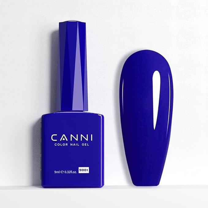 CANNI Blue Gel Nail Polish, 1Pcs Royal Navy Blue Gel Polish Dark Cobalt Deep Color Soak Off U V French Nail Manicure Salon DIY