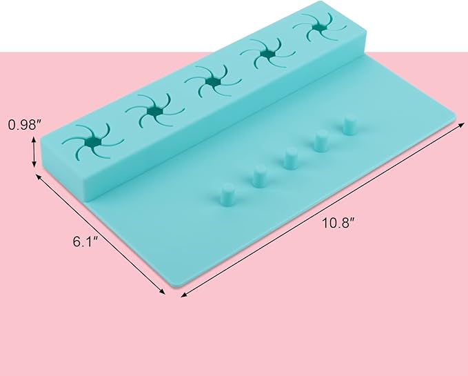 Beautyflier Soft Silicone Nail Polish Bottle Holder, Nail Polish Organizer Nail Station for Salon Home DIY Manicure Tools Nail Art (Blue)
