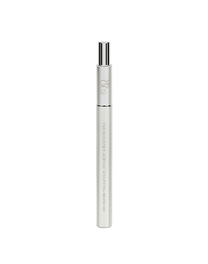 Tones Kolinsky Professional Pure Acrylic Nail Brush - 100% Sable Hair for Sculpting and 3d Nails Art Extension Premium Nail Art Brush for Acrylic Application with Protective Cap Ultra Precise (#10)
