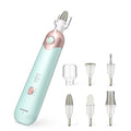 Professional Manicure Pedicure Kit, Electric Nail File Set, Cordless Electric Nail Drill Machine, 5 Speeds Hand Foot Care Tool for Nail Grind Trim Polish (Blue)