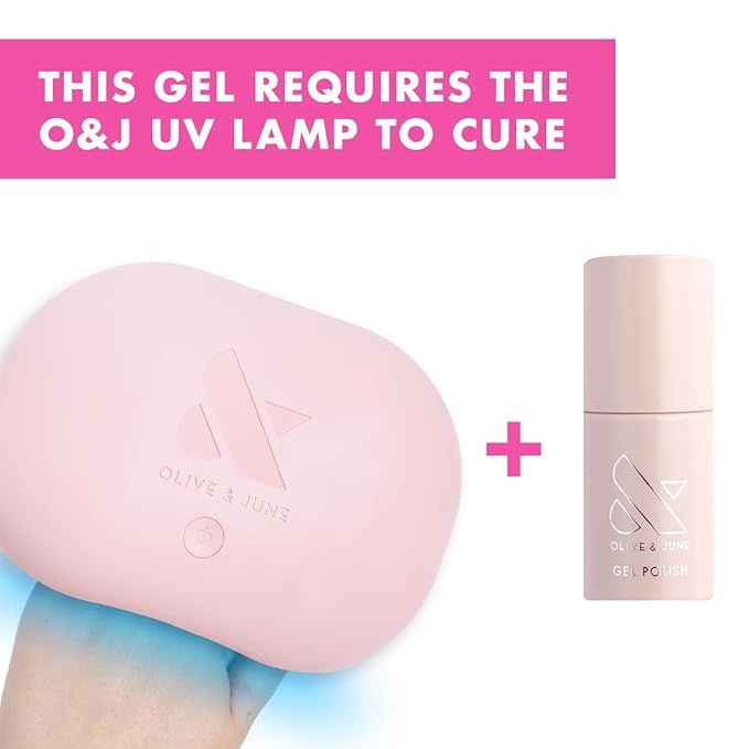 Olive & June Gel Polish | Valentine's Day | UV LED Nail Lamp Needed | Long Lasting Formula | Up to 21 Days of Wear | Damage-Free Removal | Salon-Quality Manicure, Pedicure | GH | Baby Pink