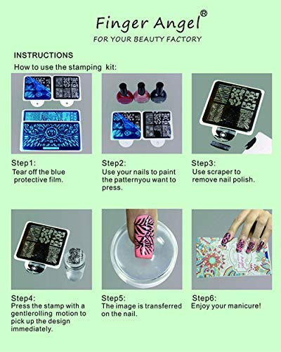 Mix Design Nail Art Stamping Stamp Plates with Template Holder Set Manicure Tools Nail Art Templates Stencils Set（21Pcs Set with Case
