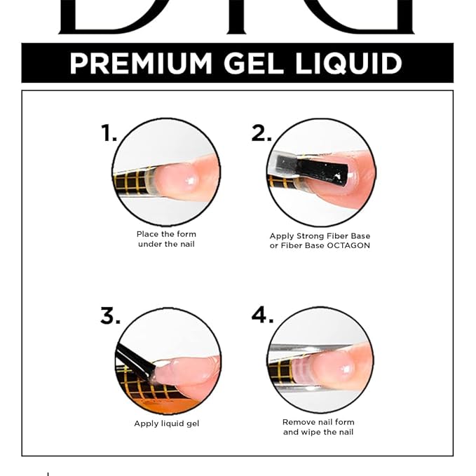 Didier Lab - Premium Gel Liquid Pink Glass - Builder Gel in a Bottle - Nail Extension for up to 5mm - Viscous - Easy Application - Suitable for Beginners - For UV Lamp – French Manicure – Pink Colour