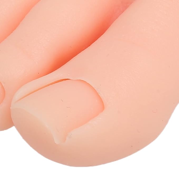 Nails Art Training Display Fake Half Foot Model, Nail Art Foot Model, Light Skin Color Practice Silicone Foot Model (Right)