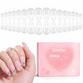 Beetles Tipex Lite Heart Cutout Nail Tips, Pre-Built Apex Almond Medium, 16 Sizes 256pcs, Flat Nail Friendly Acrylic Tips, Easy DIY for Beginners