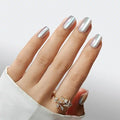 Press On Nails - Opal | Chrome Cateye High Gloss Square Fake Nails, Salon Quality| 32 Nails, 16 Sizes Kit with Glue and Adhesive Tabs I Female Founded - Beauty, Self Care