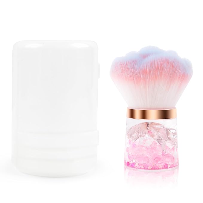 Nail Dust Brush, Pink Rose Soft Dust Brush for Nails, Nail Art Dust Powder Remover Brush, Nail Duster Brush Makeup Brushes Manicure Brush Clean Up Tools Nail Art Brush…