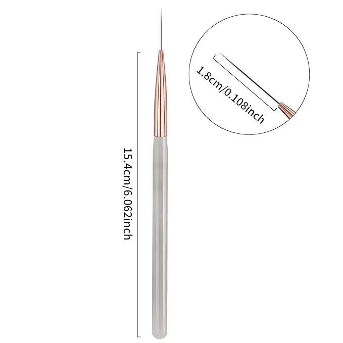 5Pcs Gray Handle Ultra-Fine Nail Liner Brush Set - Professional Nail Art Detail Brush for French Tip, Intricate Patterns, Fine Line Painting & Gel Polish Manicure, Salon & DIY Manicure Tool Kit