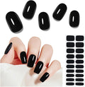 Arte Clavo Semi Cured Gel Nail Strips, 20 Pcs Gel Nail Stickers with UV Light Required, Salon Quality, Long Lasting, Easy Apply and Remove (Black)