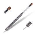 Kolinsky Sable Nail Brush French Nail Brush 2 Way Professional UV Gel Acrylic Nail Art Brush with Dotting Tool for French Manicure Cuticle Clean Up Nail Art Design Brush (6#)