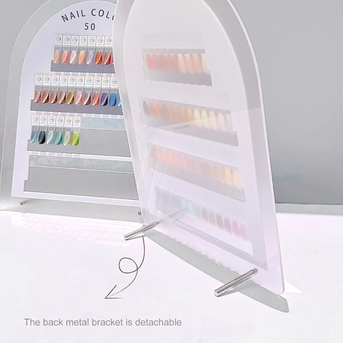 Acycoin2A 50 Colors Magnetic Detachable Nail Color Testing Plate Stand Visible Acrylic Nail Polish Dip Powder Color Display Board Nail Art UV Oil Glue Showing Tools