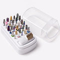 minkissy Nail Drill Bit Holder 30-Slot Storage Case Organizer for Manicure Grinding Heads Dustproof Nail Tool Display Box for Salon and Home