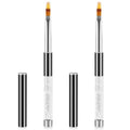 2pc Nail Art Ombre Gradient Brush Set, Nail Gradient Painting Brush Includes Sponge Tips Gel Nails Polish Drawing Brushes Pen Professional Manicure Tools with Rhinestone Handle, Nylon Bristles