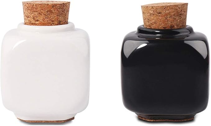Porcelain Material Nail Art Acrylic Glass Dappen Dish Powder Liquid Bowl Holder Container With Soft Wooden Lid Nail Art Accessories (black&white)