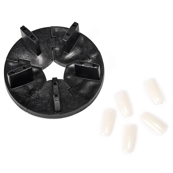 Removable False Nail Art Tips Practice Display Stand Tool with Nail Tips Nail Training Frame for Gel Nail Polish DIY Nail Training Tools (Black)