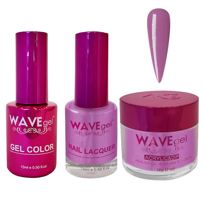 WAVEGEL Soak-Off Gel, Nail Lacquer & Acrylic/Dip Powder Matching Set - Princess Collection - #74 Wet Reflection