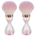 FRCOLOR 2Pcs Nail Dust Brush Acrylic Nail Art Dust Powder Brush Makeup Blush Brush Clean Up Tools Nail Art Brush Pink