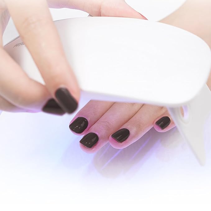 WOKOTO 2 Sheets Semi Cured Gel Nail Strips (Black)-16 Pcs Per Sheet Gel Nail Stickers | Gel Nail Wraps | Uv Light Required, Salon Quality, Real Nail Polish Strips Stick On Nails Kit With Nail File