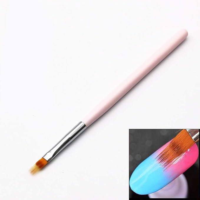1Pc Nails Art Brush Pattern Phototherapy Acrylic UV Gel Extension Builder Gradual Color Blooming Nail Drawing Pen Soft Gradient Pink Red Black Drawing Painting Ombre Nails Art Pen